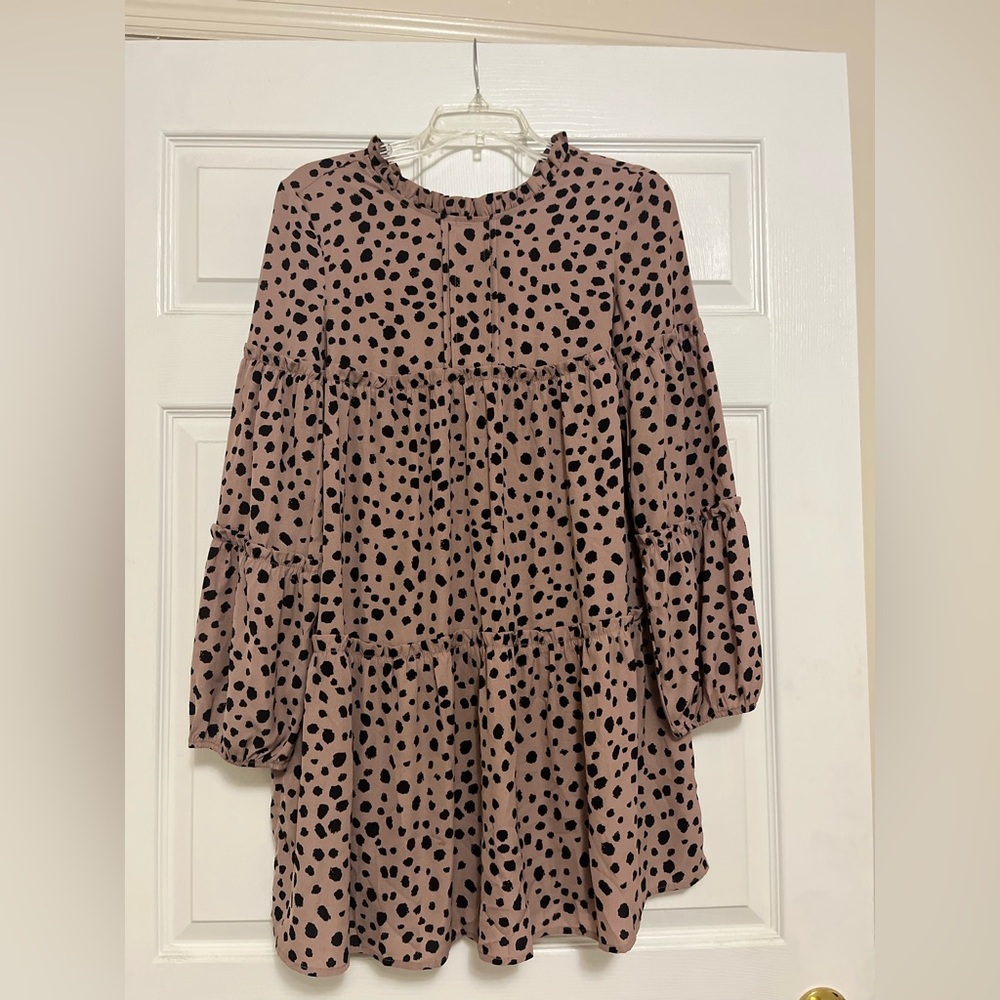 Ruffle cheetah tunic
